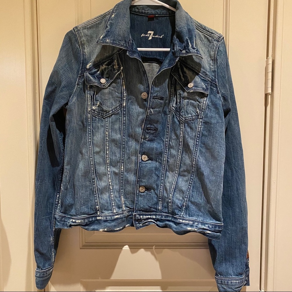 7 For All Mankind || Distressed Jean Jacket
